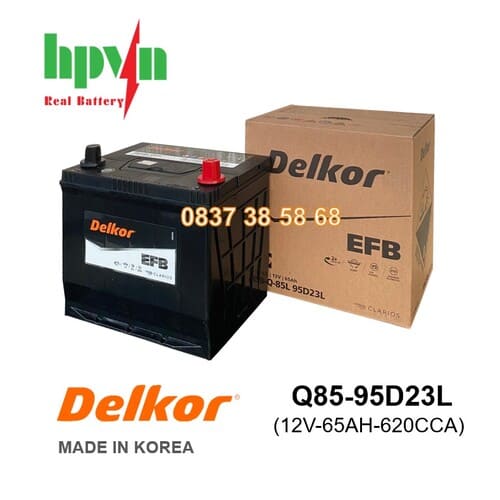 ẮC QUY DELKOR Q85-95D23L (12V-65AH)