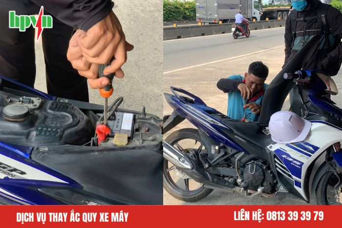 Thay bình ắc quy xe máy tại HPVN