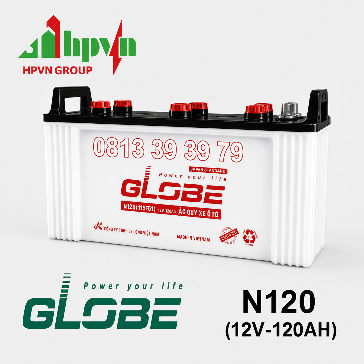 Ắc Quy Globe N120 (12V-120Ah)