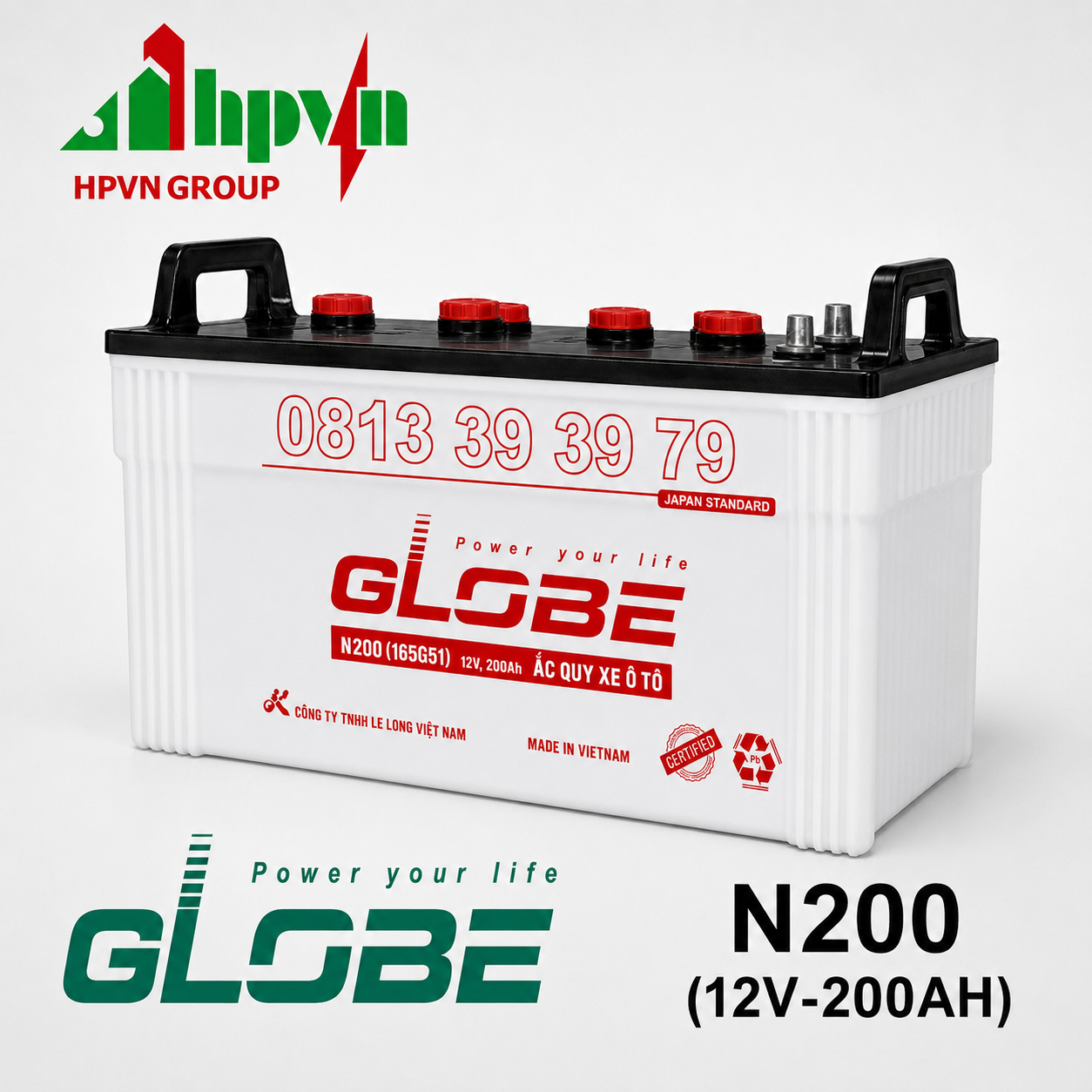 Ắc Quy Globe N200 12V-200Ah (190H52)