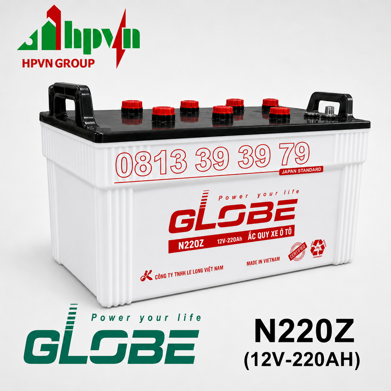 Ắc Quy Globe N220Z 12V-220Ah (190H52)
