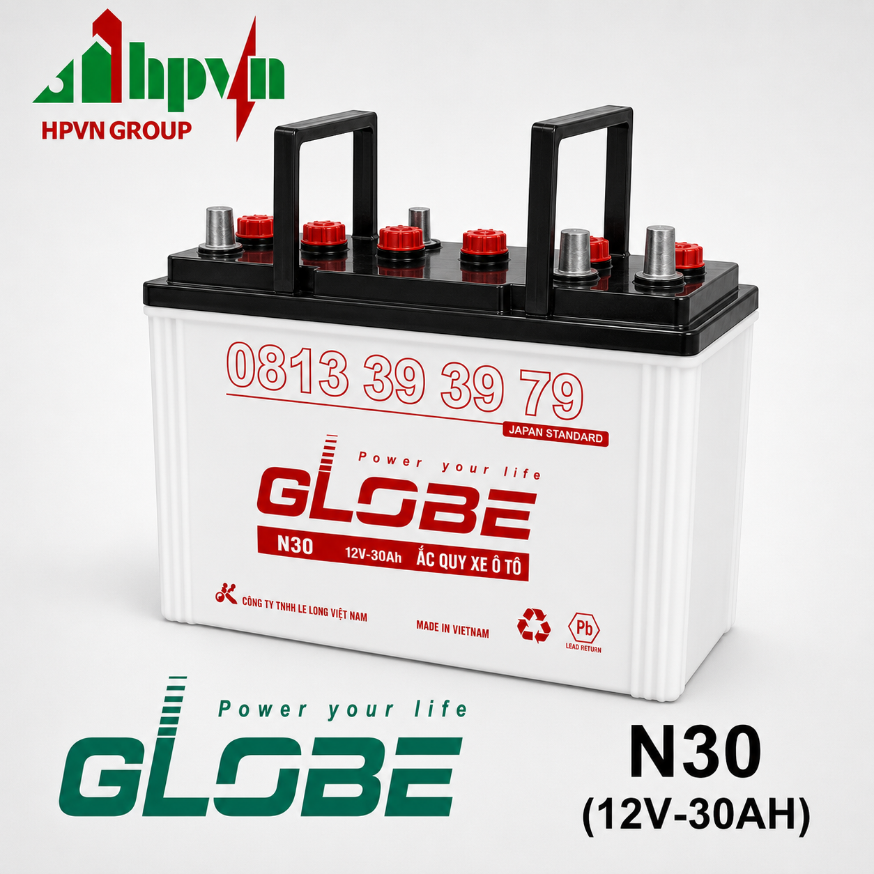 Ắc Quy Globe N30 (12V-30Ah) 