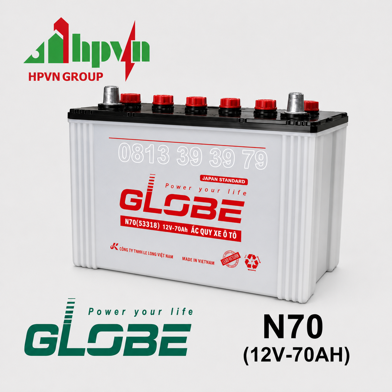 Ắc Quy Globe N70 (12V-70Ah) 