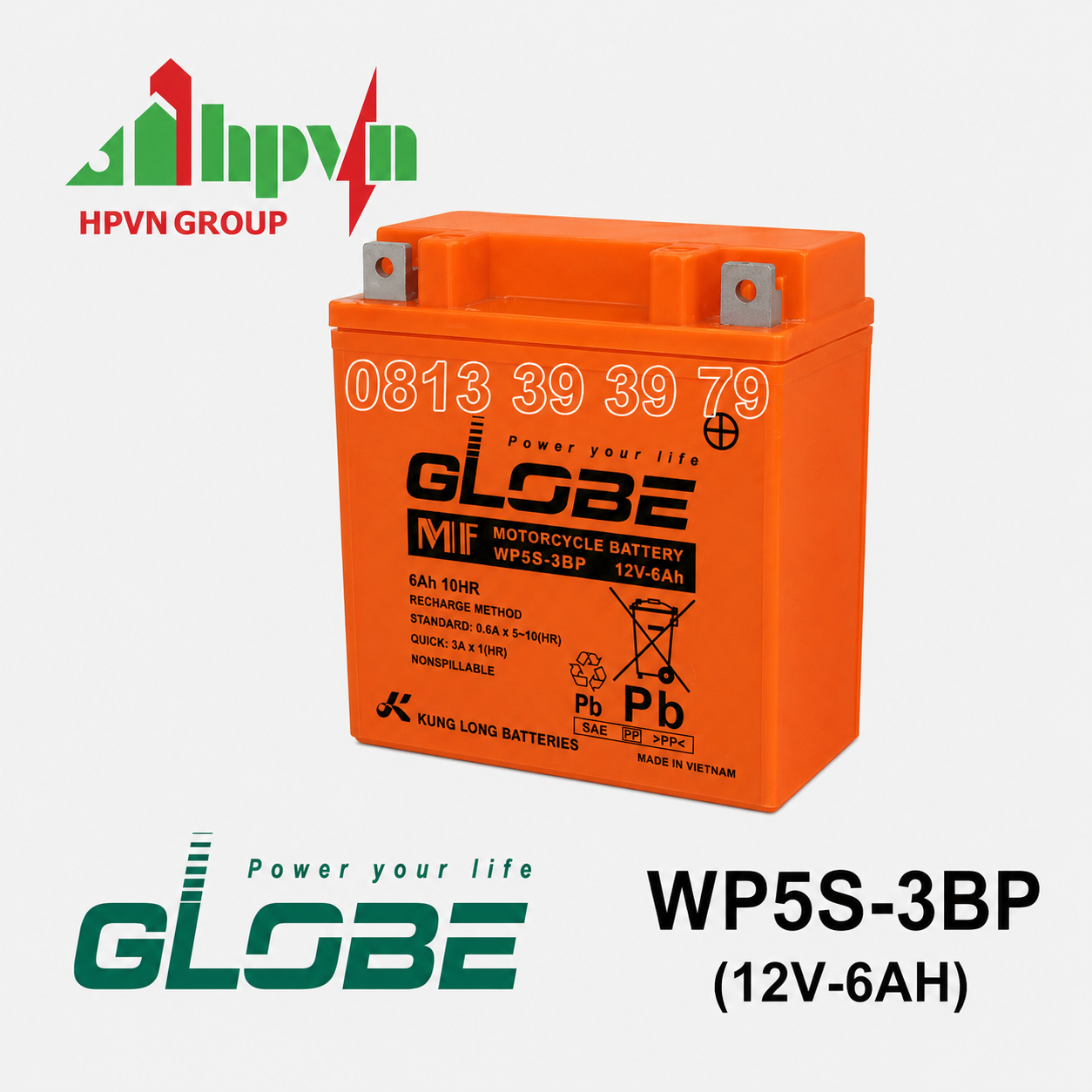 Ắc Quy Globe WP5S-3BP (12V-6Ah)