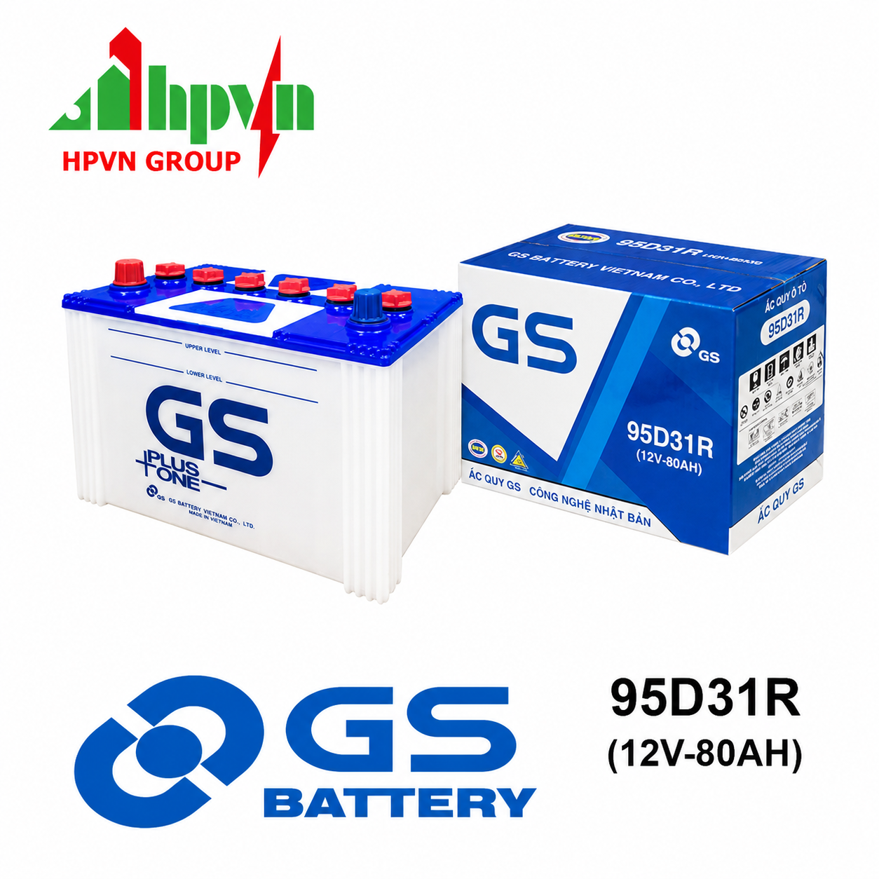 BÌNH ẮC QUY GS 95D31R (12V-80AH)