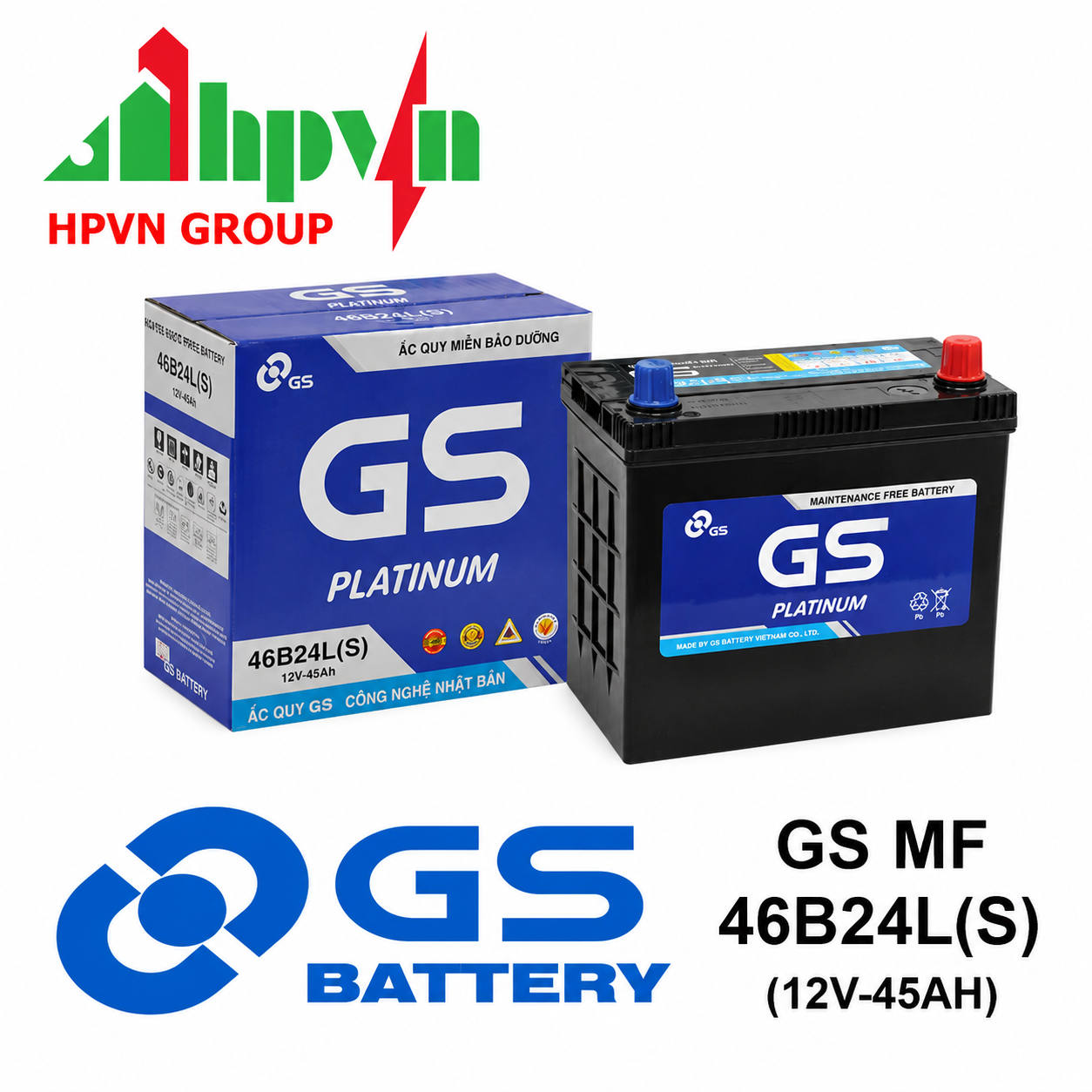 ẮC QUY GS MF 46B24L(S) (12V-45AH)