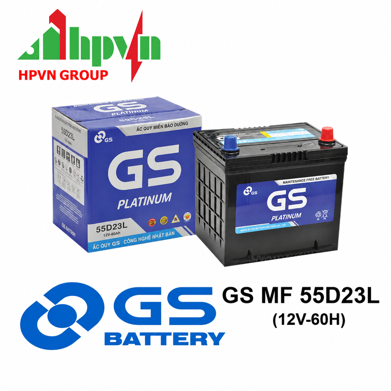 ẮC QUY GS MF 55D23L (12V-60AH)