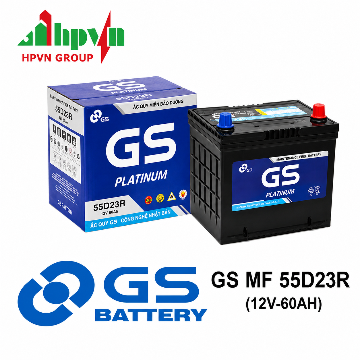 ẮC QUY GS MF 55D23R (12V-60AH)