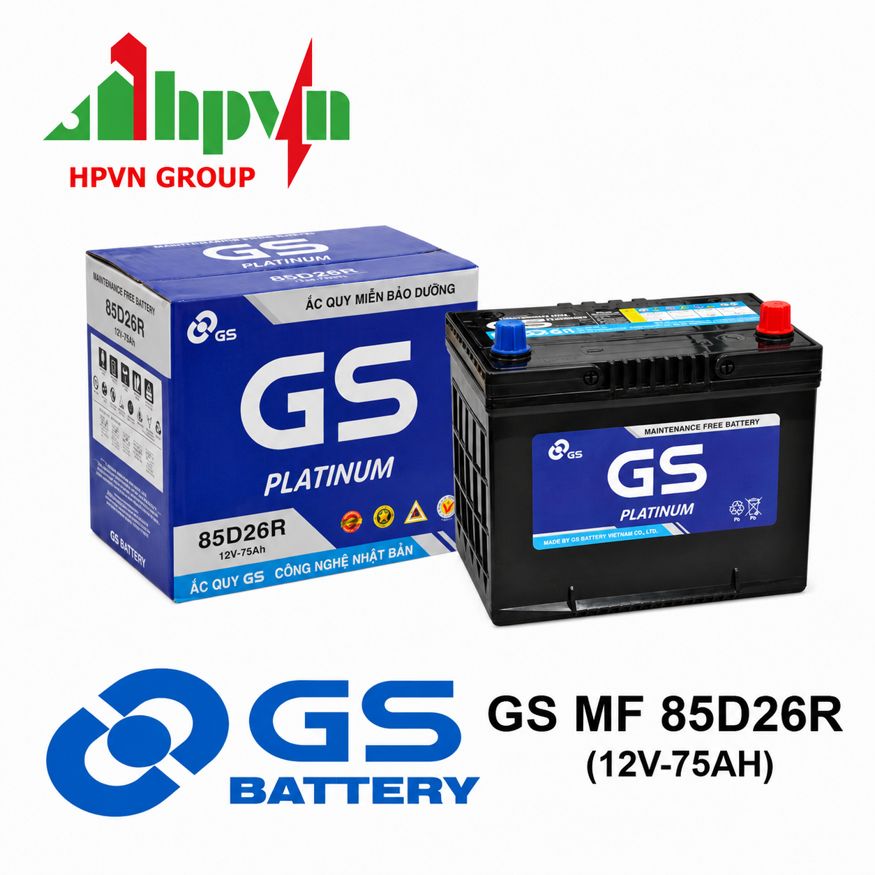 ẮC QUY GS MF 85D26R (12V-75AH)