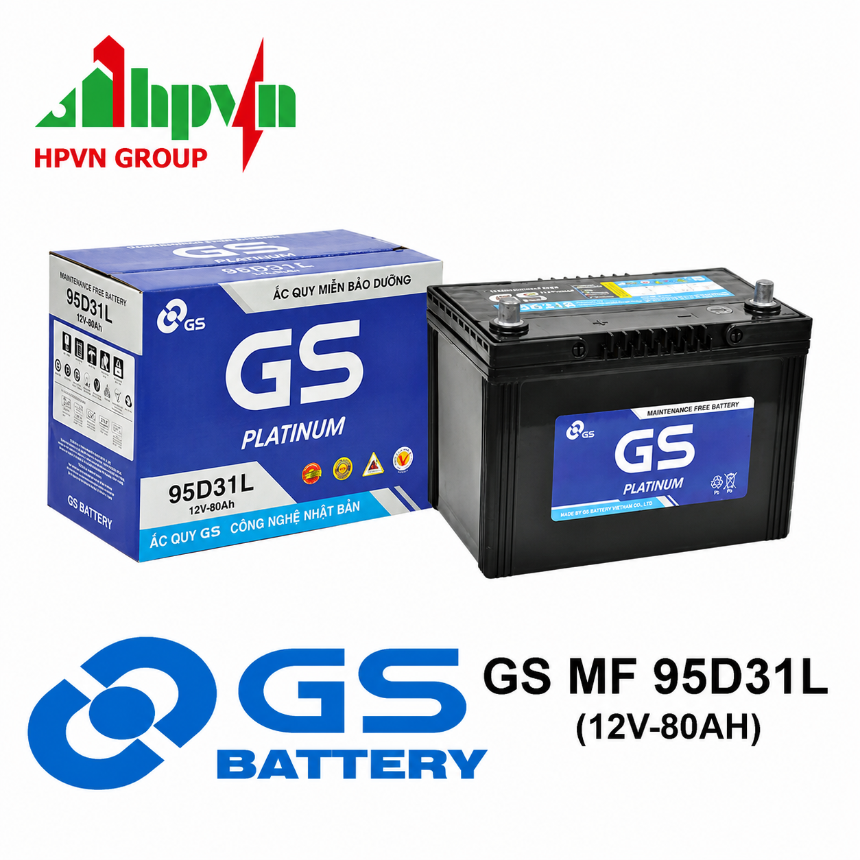 ẮC QUY GS MF 95D31L (12V-80AH)