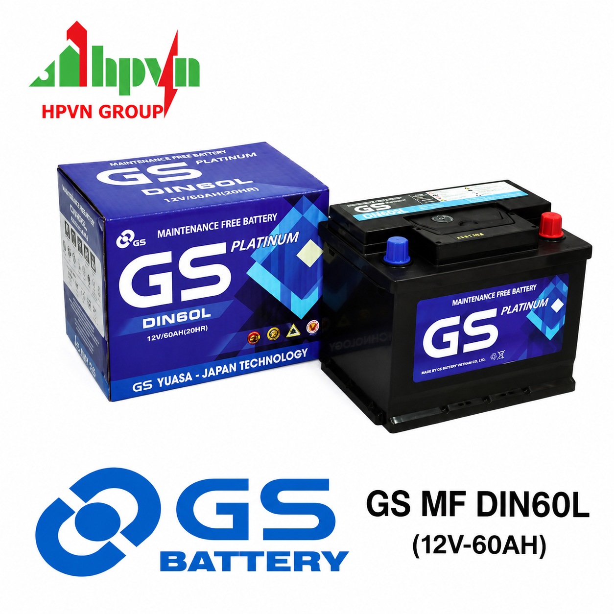 BÌNH ẮC QUY GS MF DIN60L (12V- 60AH)