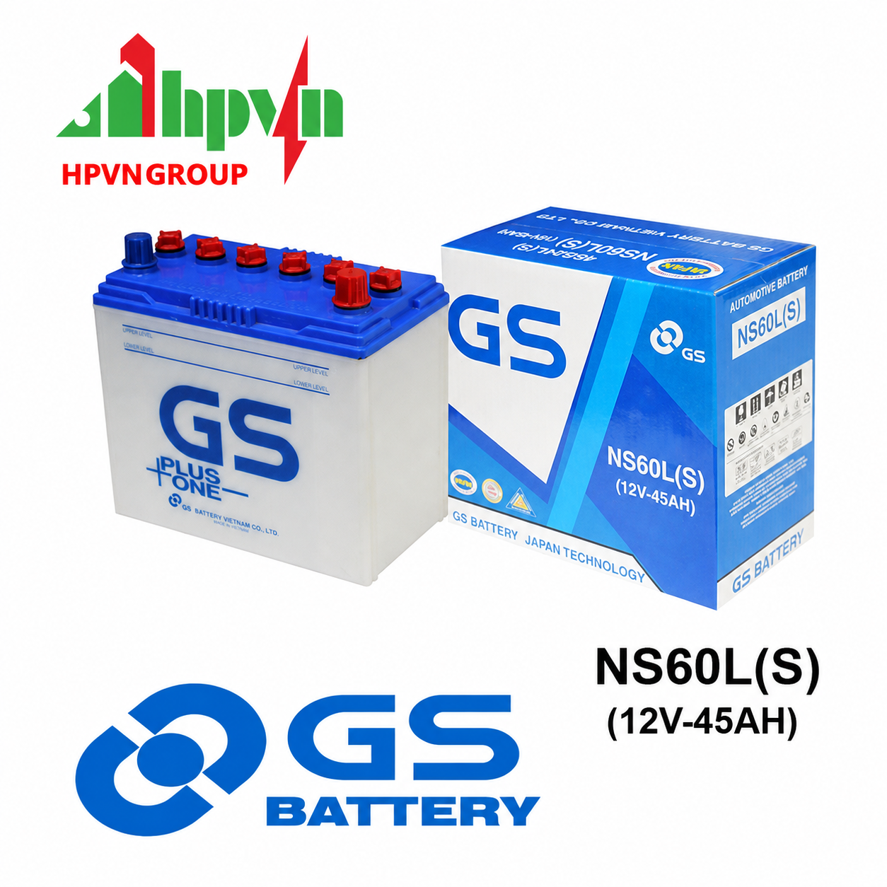 BÌNH ẮC QUY GS NS60L(S) (12V-45AH)