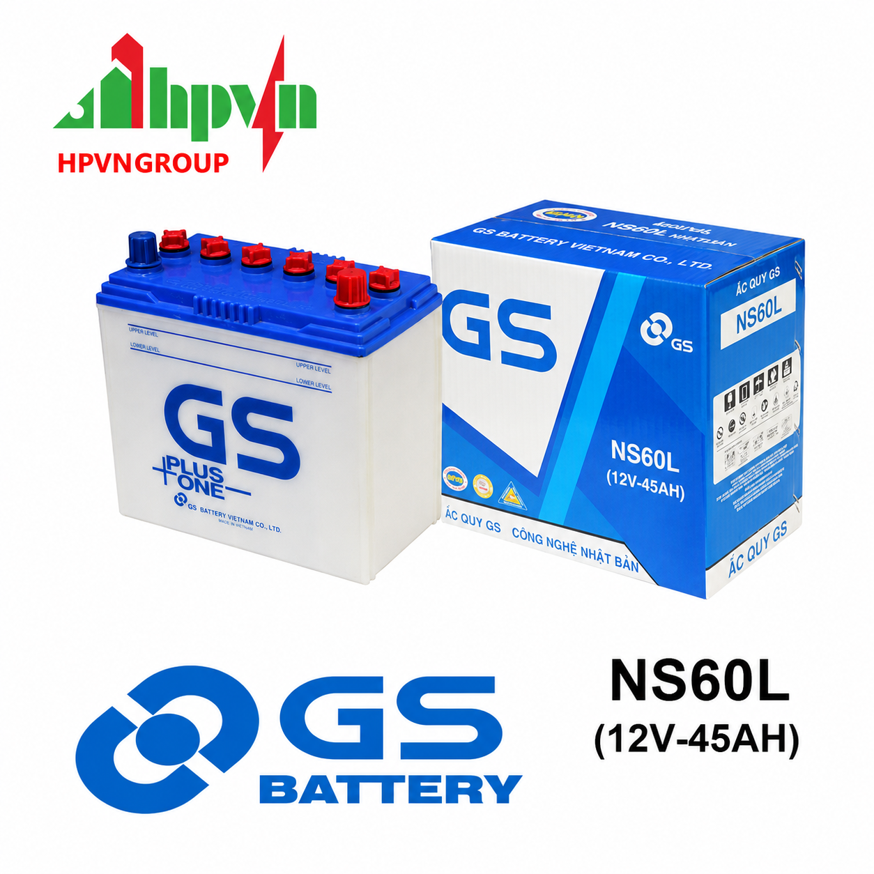 BÌNH ẮC QUY GS NS60L (12V-45AH)