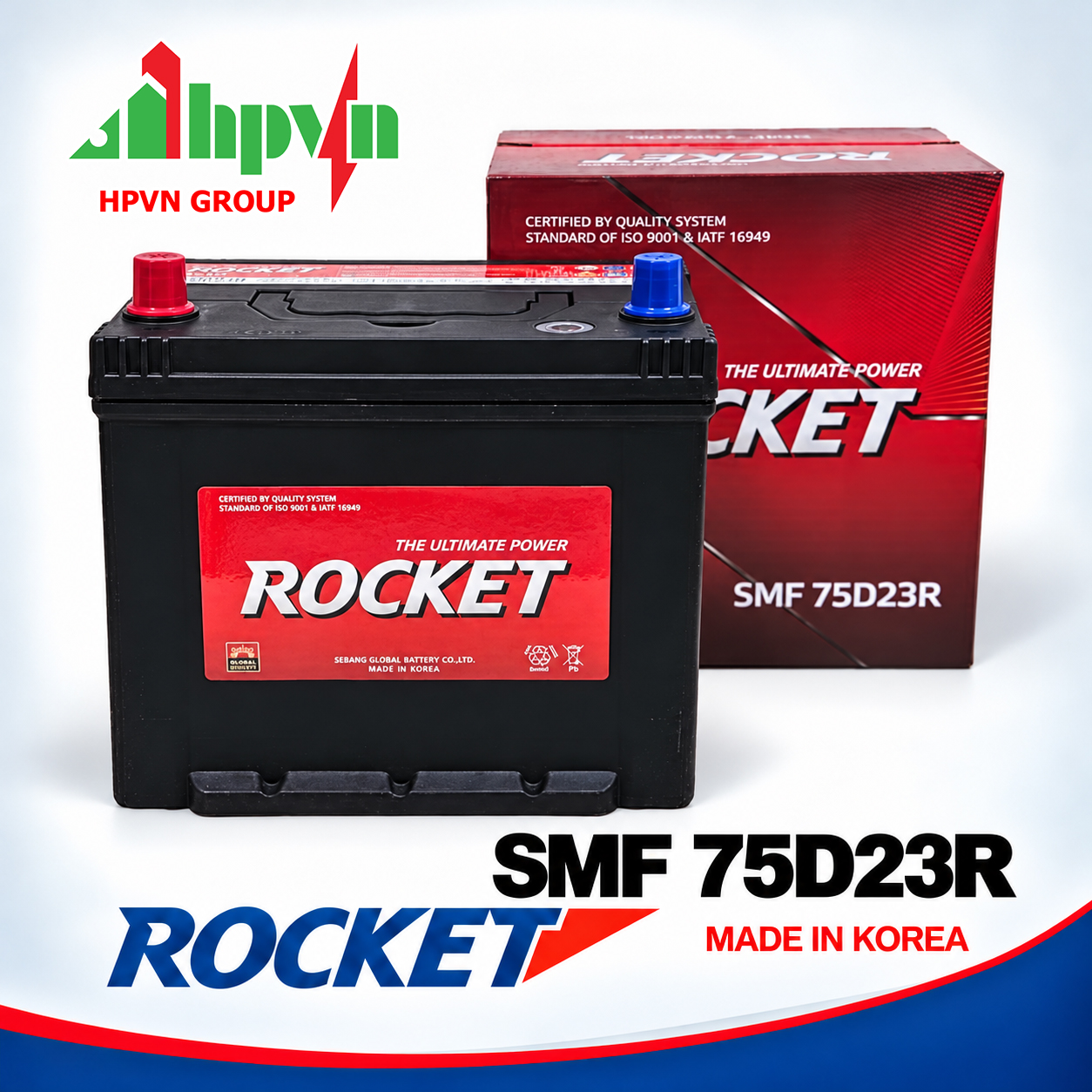 Ắc Quy Rocket 75D23R (12V- 65Ah)