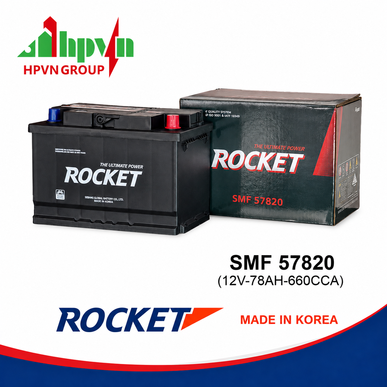 BÌNH ẮC QUY ROCKET SMF 57820 (12V-78AH)