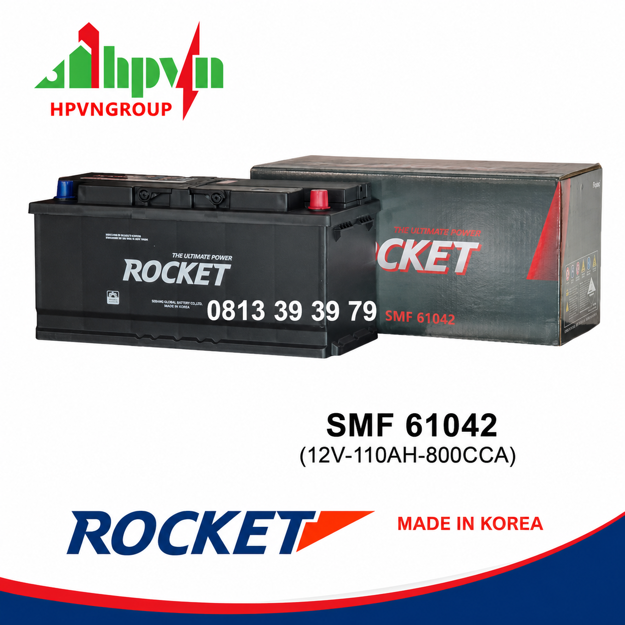 BÌNH ẮC QUY ROCKET SMF 61042 (12V-110AH)