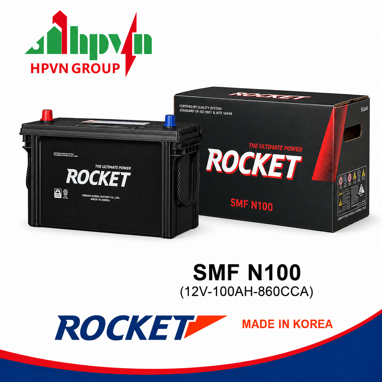 BÌNH ẮC QUY ROCKET SMF N100 ( 12V-100AH)