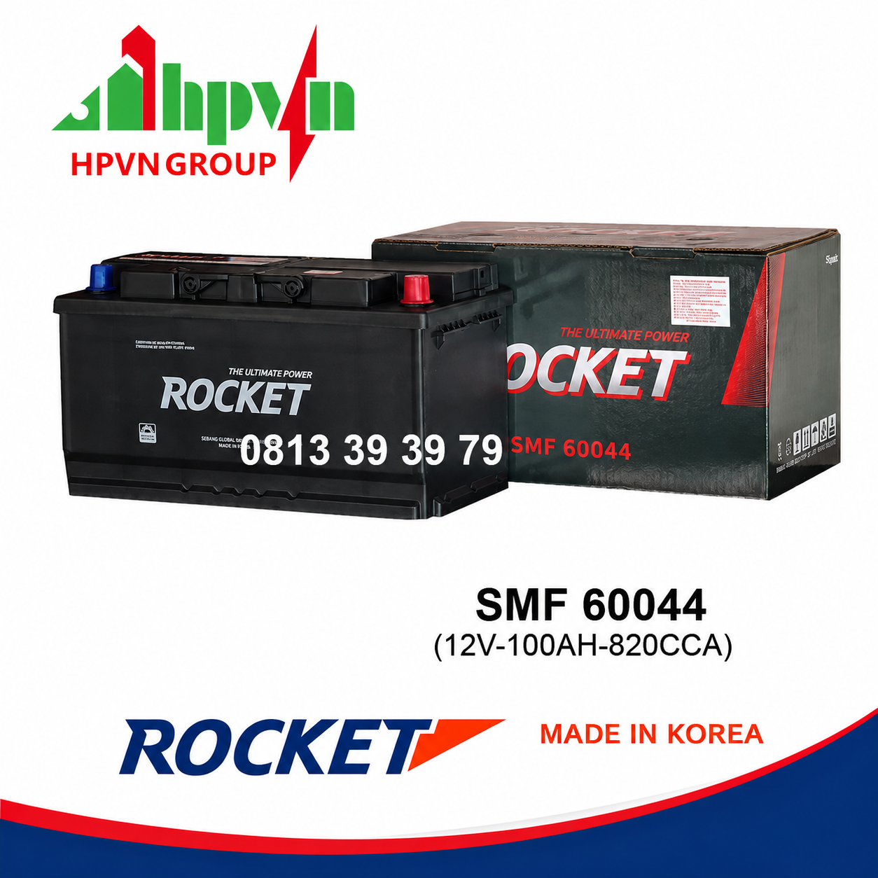 BÌNH ẮC QUY ROCKET SMF 60044 (12V-100AH)