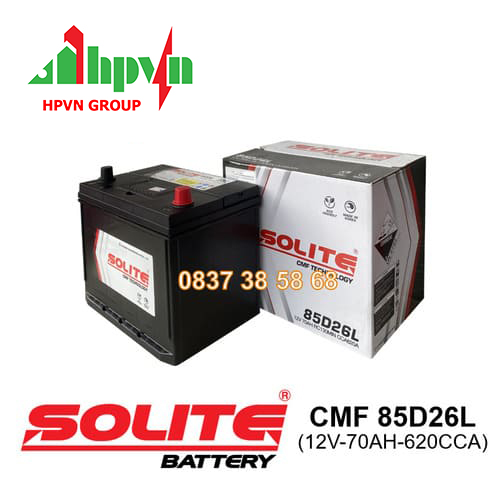 BÌNH ẮC QUY SOLITE 85D26L (12V-70AH)