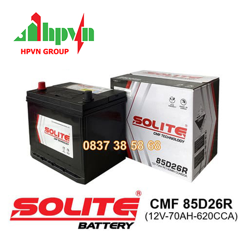BÌNH ẮC QUY SOLITE 85D26R (12V-70AH)