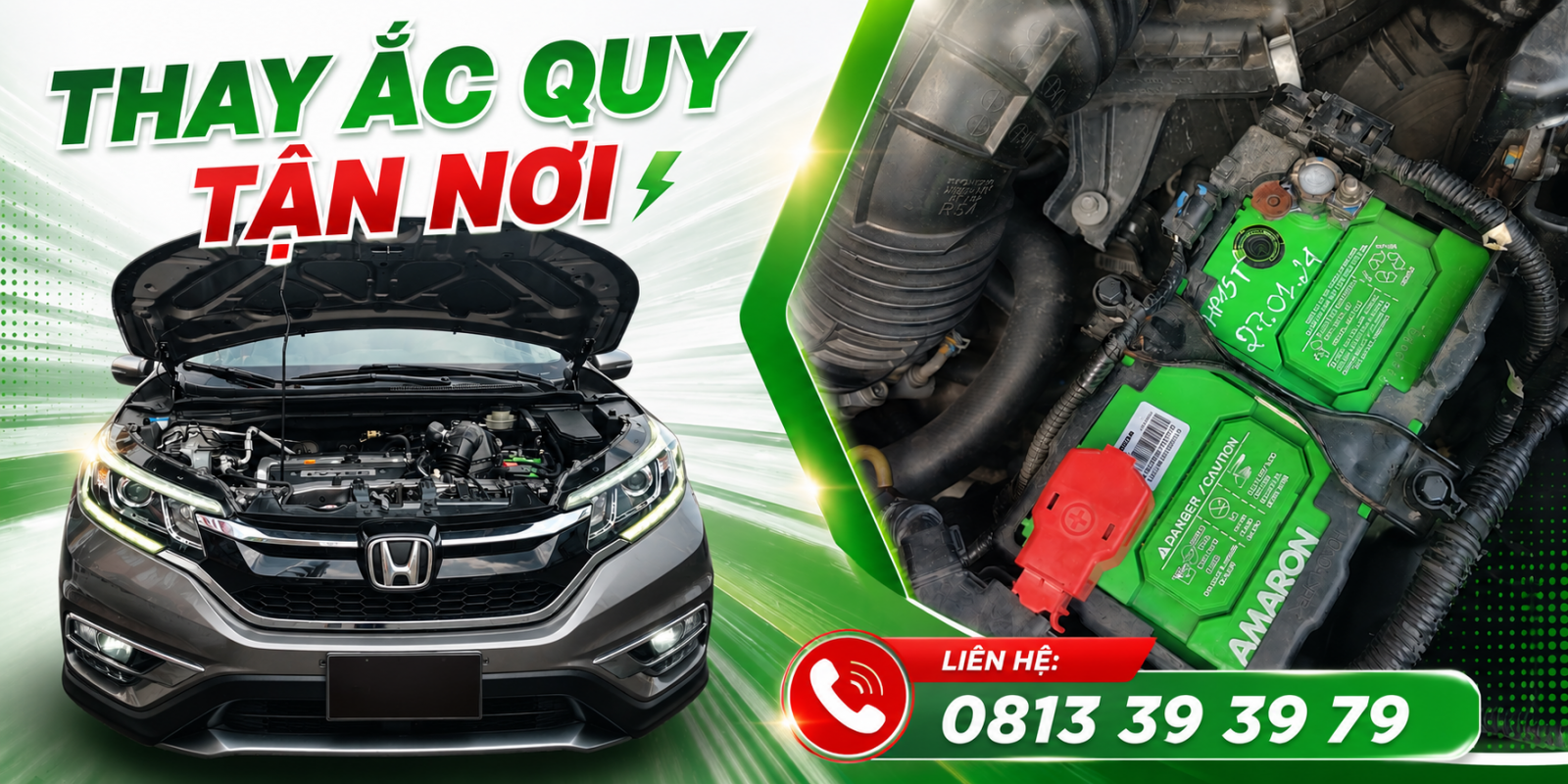 Thây bình ắc quy cho xe honda CRV 