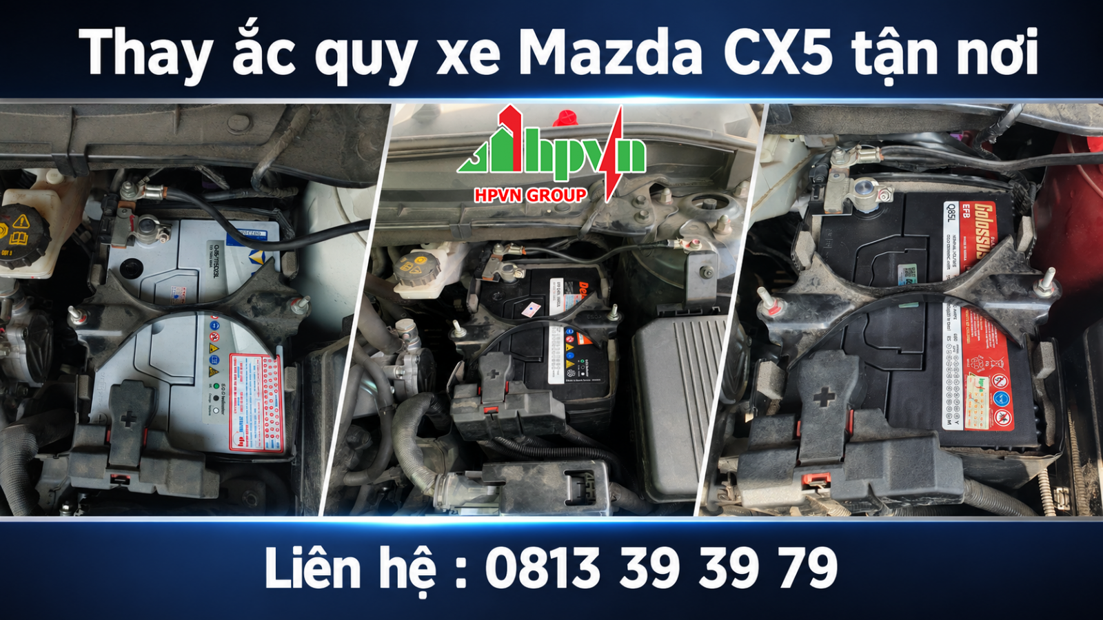 Thay bình ắc quy xe Mazda CX5 giá tốt