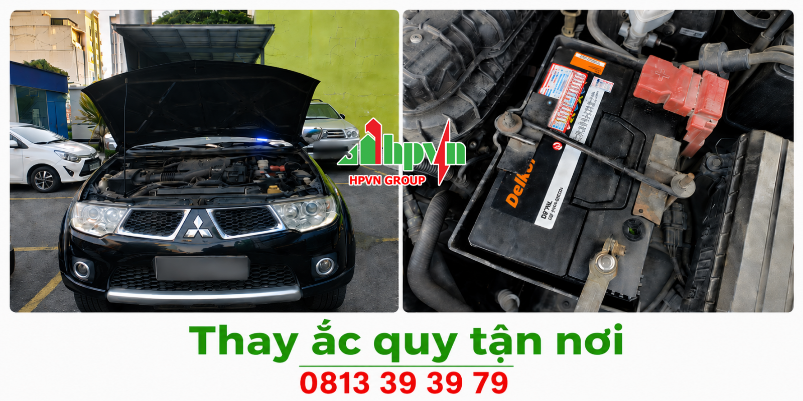 Thay ắc quy xe Mitsubishi Pajero tận nơi 