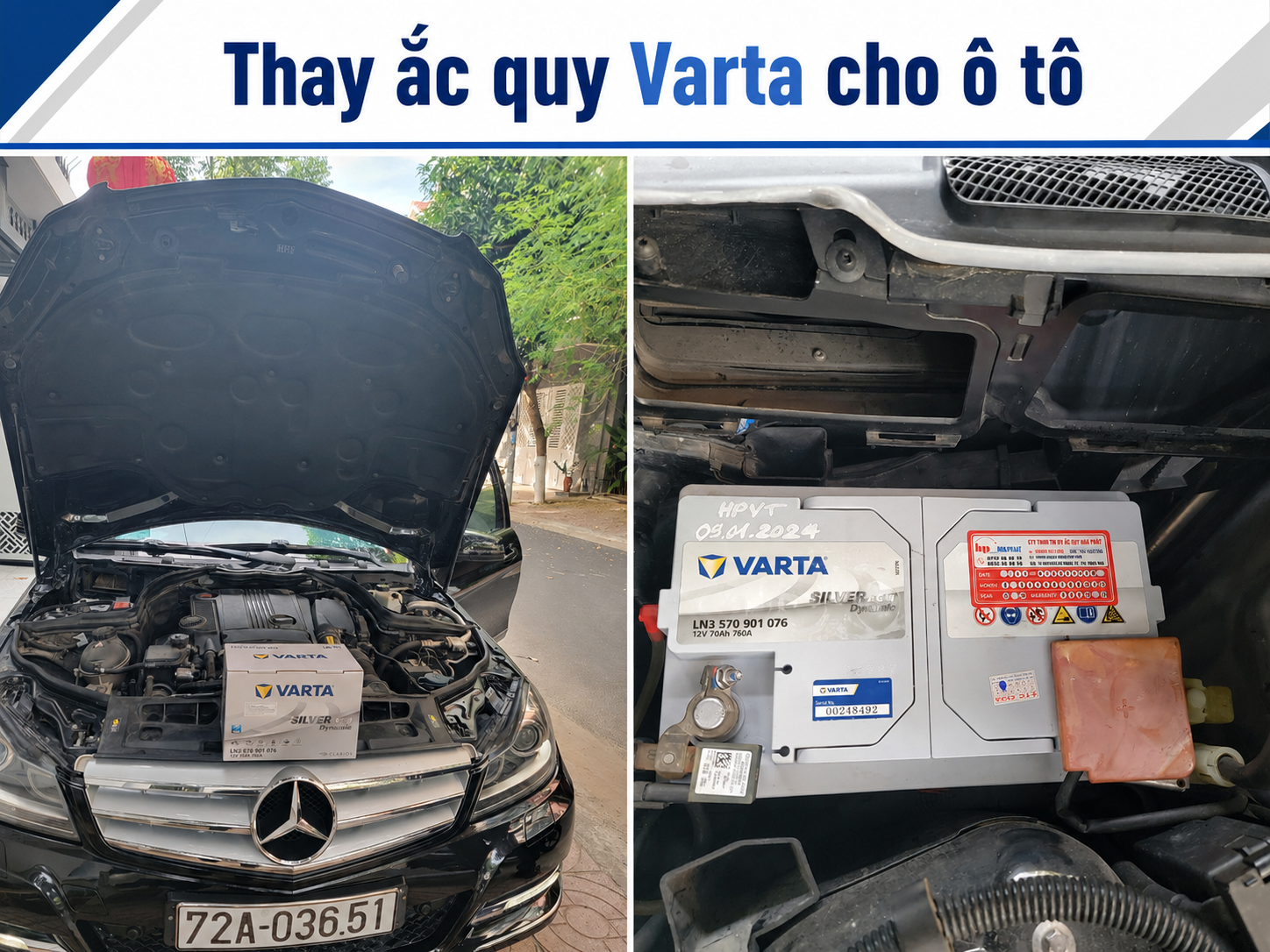 Bảng giá thay ắc quy Varta cho xe ô tô 