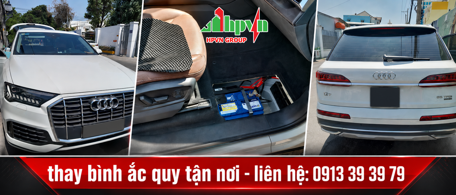 Thay ắc quy tận nơi cho xe Audi Q7 