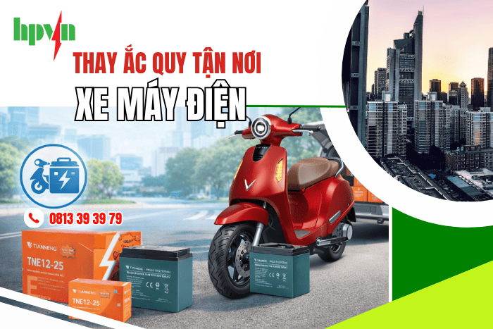 Thay ắc quy xe máy điện tận nơi