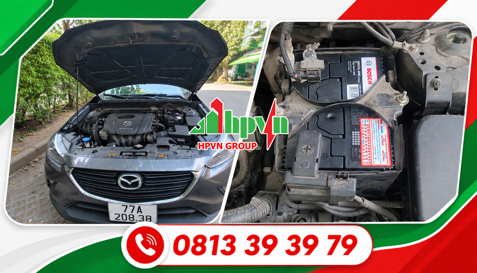 Thay ắc quy cho xe Mazda tại HPVN Group 