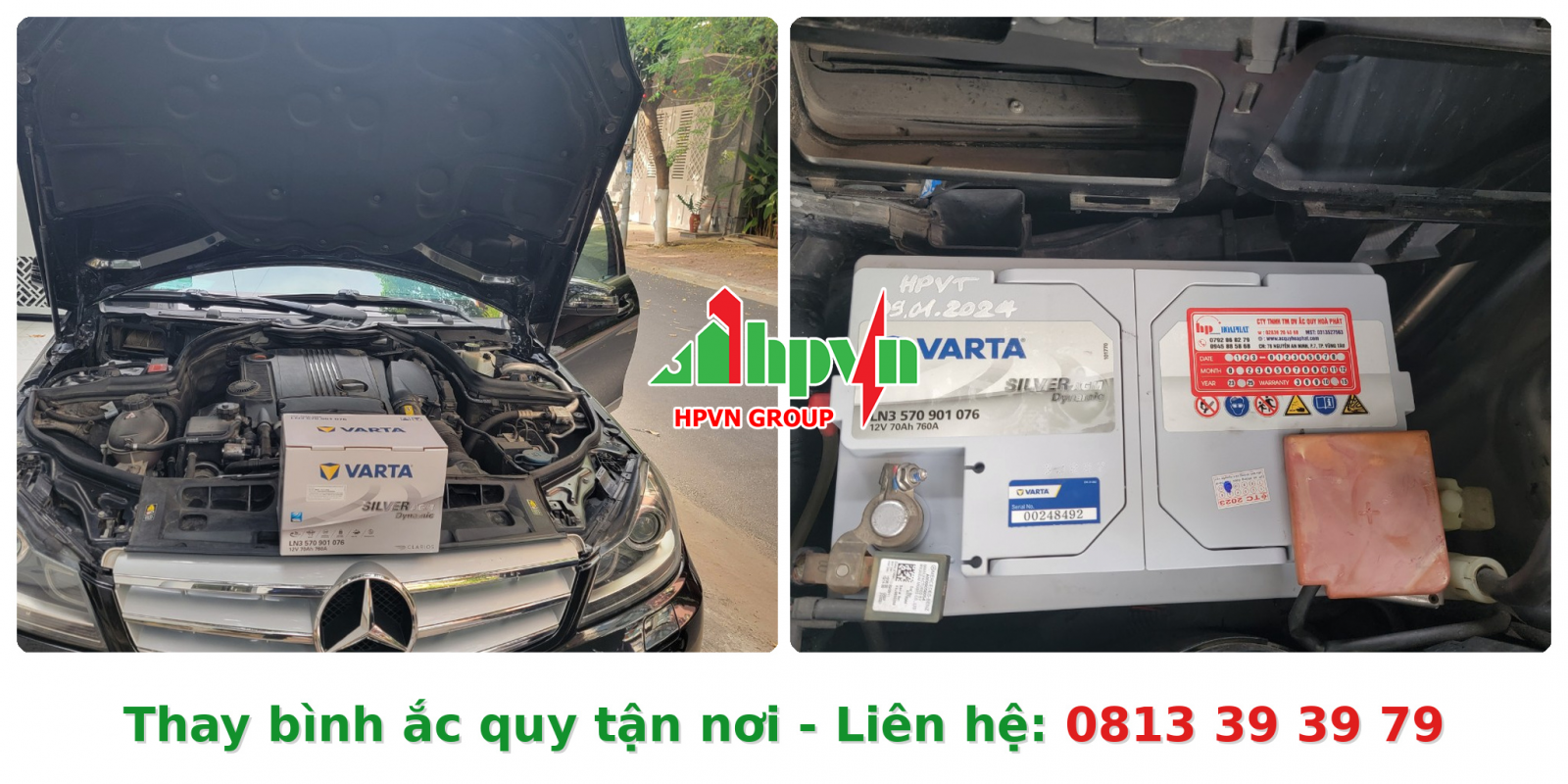 Thay bình ắc quy Mercedes C200