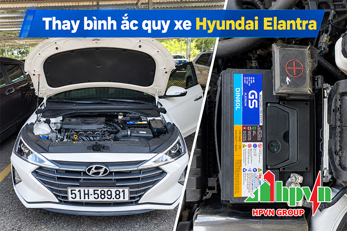 Thay bình ắc quy xe Hyundai Elantra 
