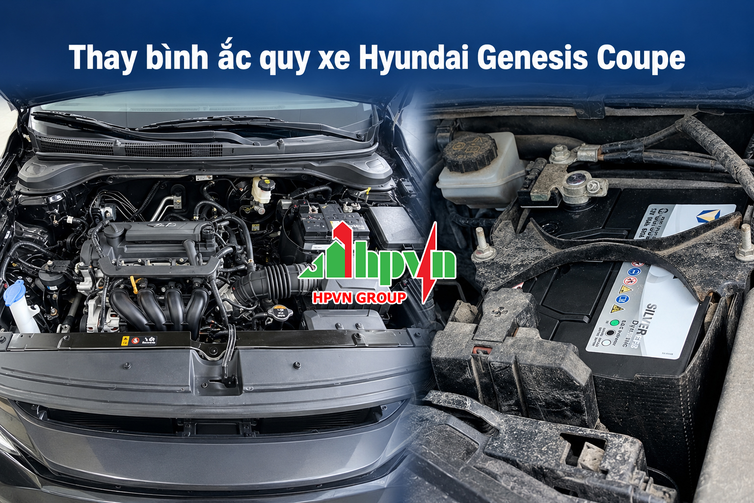 Thay bình ắc quy tận nơi cho xe Hyundai Genesis Coupe