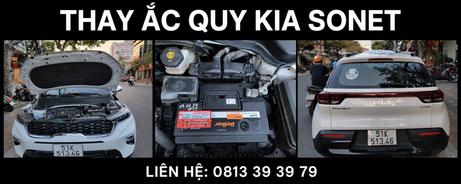 Thay bình ắc quy xe Kia Sonet tận nơi 