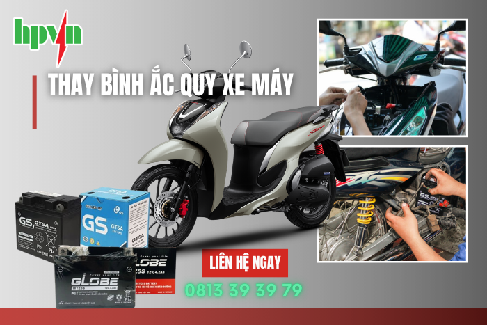 Thay bình ắc quy xe máy tại TP.HCM