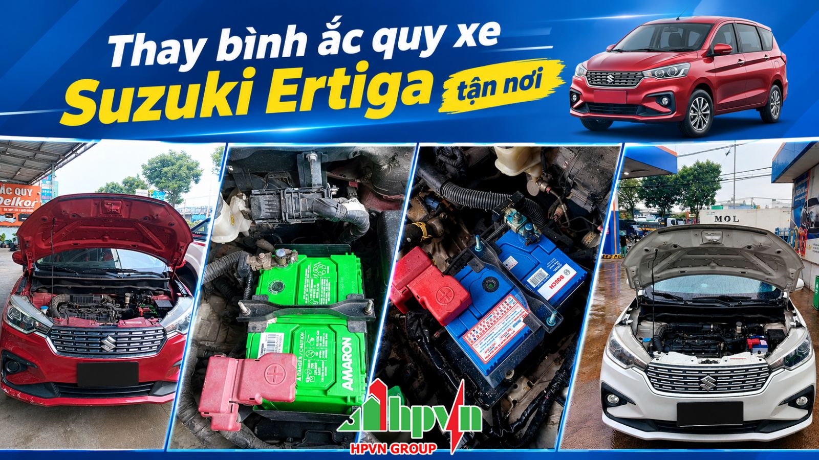 Thay bình ắc quy xe Suzuki Ertiga tận nơi