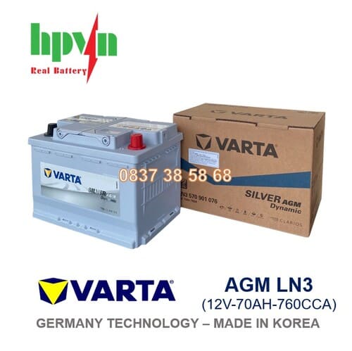 BÌNH ẮC QUY VARTA AGM LN3 (12V-70AH)