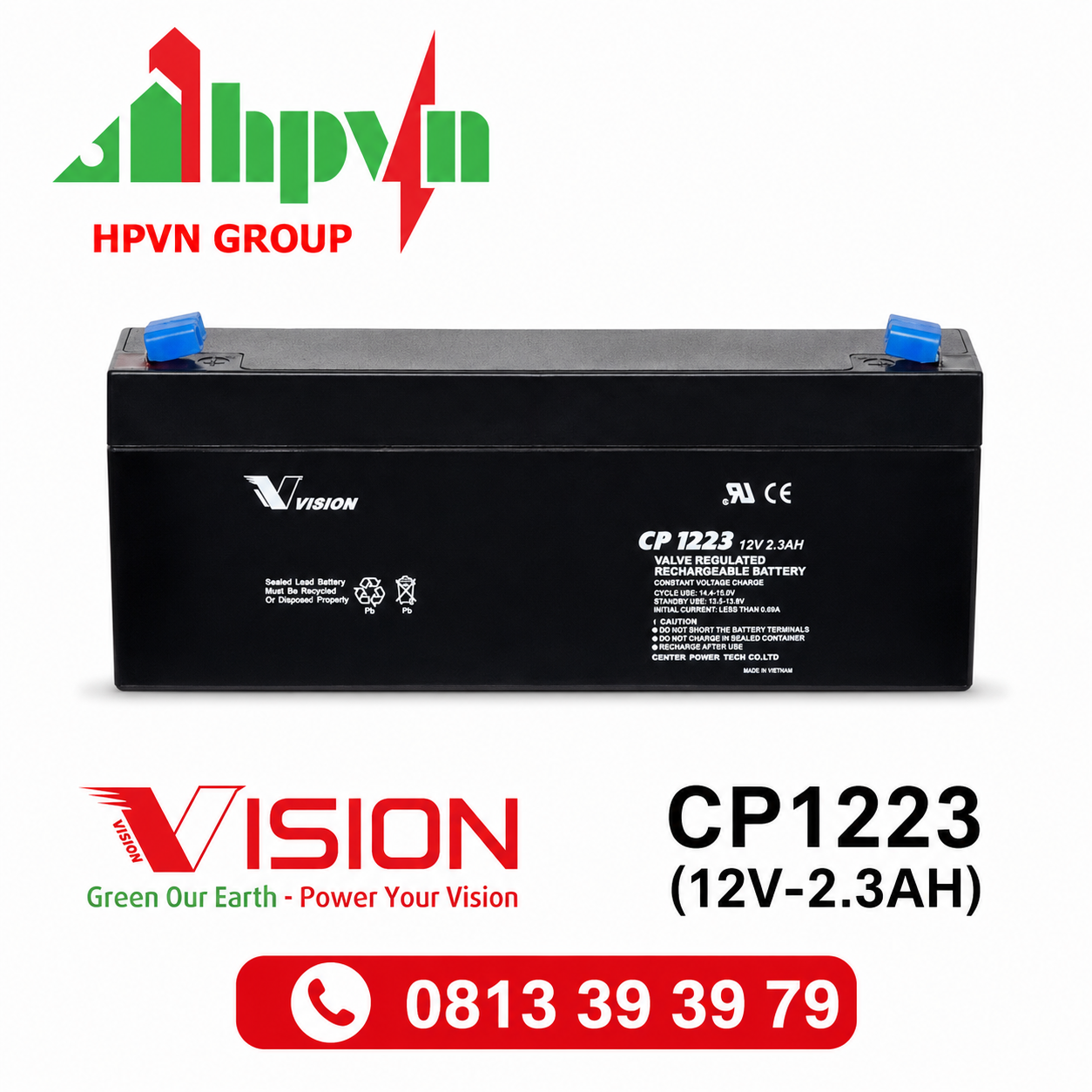 Ắc Quy Vision CP1223 (12V-2.3Ah)